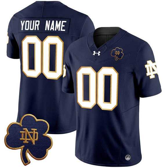 Mens Notre Dame Fighting Irish Active Player Custom Navy 2025 F.U.S.E. Vapor Limited V3 Stitched Jersey