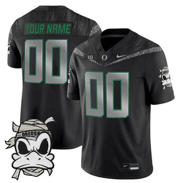 Mens Oregon Ducks Active Player Custom Black 2025 F.U.S.E. Mummy Duck Vapor Limited V1 Stitched Jersey