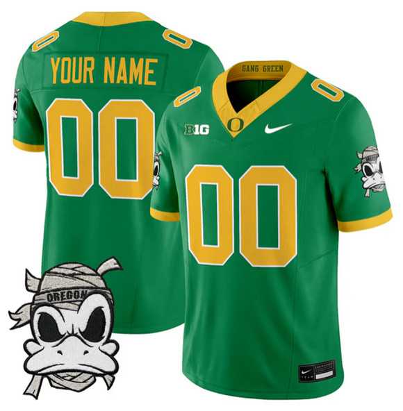 Mens Oregon Ducks Active Player Custom Green 2025 F.U.S.E. Mummy Duck Vapor Limited V1 Stitched Jersey