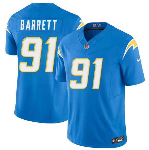 Mens Los Angeles Chargers #91 Nick Barrett Blue 2026 F.U.S.E. Vapor Limited Stitched Jersey