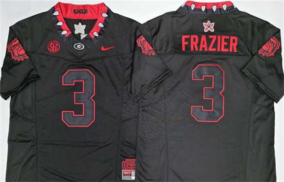 Mens Georgia Bulldogs #3 Nate Frazier Black 2026 F.U.S.E. Stitched Jersey