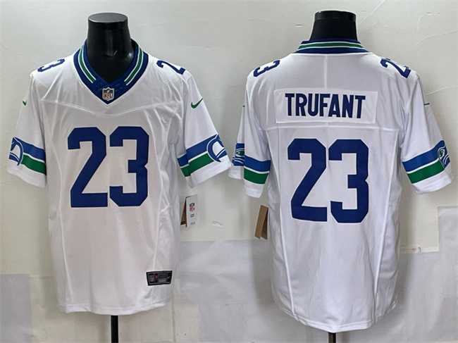 Mens Seattle Seahawks #23 Marcus Trufant White F.U.S.E. Throwback Vapor Limited Stitched Jersey
