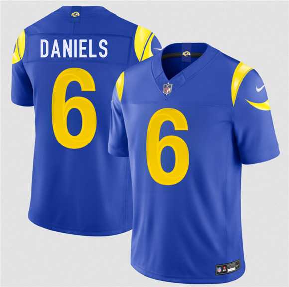 Mens Los Angeles Rams #6 CJ Daniels Royal 2026 Draft F.U.S.E. Vapor Limited Stitched Jersey