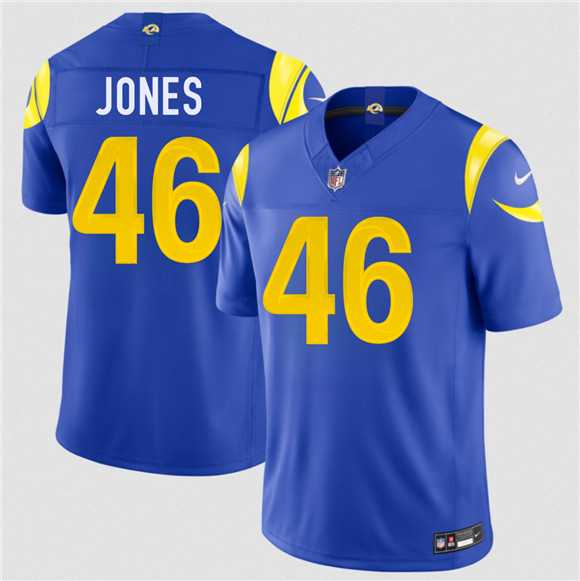 Mens Los Angeles Rams #46 Rohan Jones Royal 2026 Draft F.U.S.E. Vapor Limited Stitched Jersey