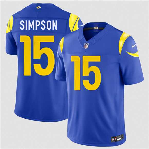 Mens Los Angeles Rams #15 Ty Simpson Royal 2026 Draft F.U.S.E. Vapor Limited Stitched Jersey