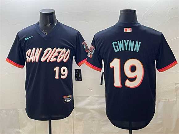 Mens San Diego Padres #19 Tony Gwynn Obsidian 2026 City Connect Stadium Stitched Jersey->->MLB Jersey