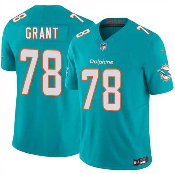 Mens Miami Dolphins #78 Kenneth Grant Aqua 2026 F.U.S.E. Vapor Limited Stitched Jersey