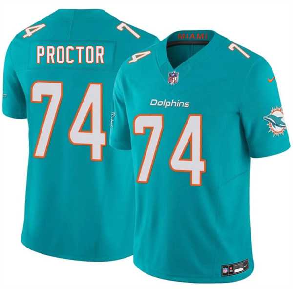 Mens Miami Dolphins #74 Kayden Proctor Aqua 2026 Draft F.U.S.E. Vapor Limited Stitched Jersey