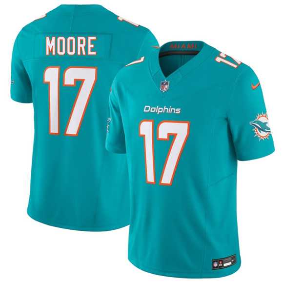 Mens Miami Dolphins #17 Trey Moore Aqua 2026 Draft F.U.S.E. Vapor Limited Stitched Jersey