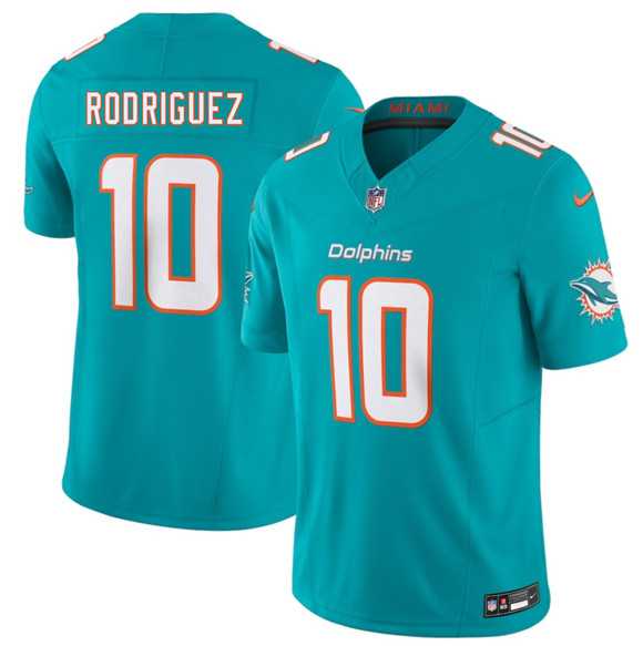 Mens Miami Dolphins #10 Jacob Rodriguez Aqua 2026 Draft F.U.S.E. Vapor Limited Stitched Jersey