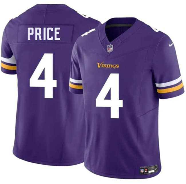 Mens Minnesota Vikings #4 Myles Price Purple 2026 F.U.S.E. Vapor Untouchable Limited Stitched Jersey Dzhi