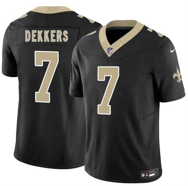 Mens New Orleans Saints #7 Hunter Dekkers Black 2026 F.U.S.E. Vapor Limited Stitched Jersey Dzhi