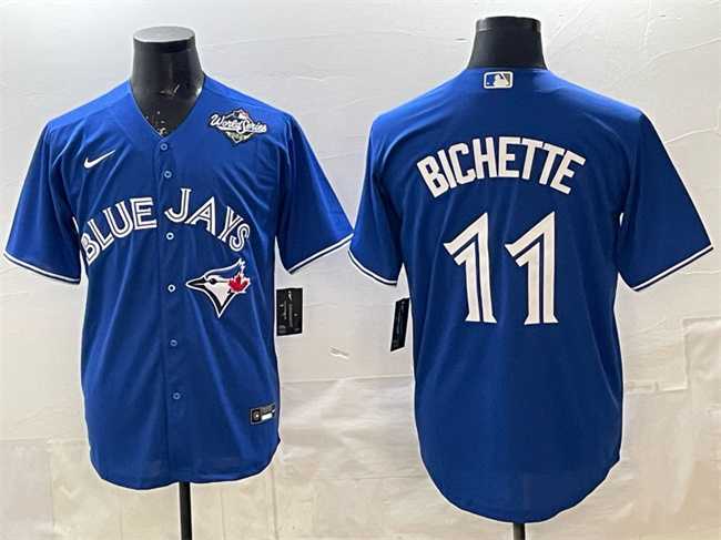 Mens Toronto Blue Jays #11 Bo Bichette Royal 2025 World Series Cool Base Stitched Jersey