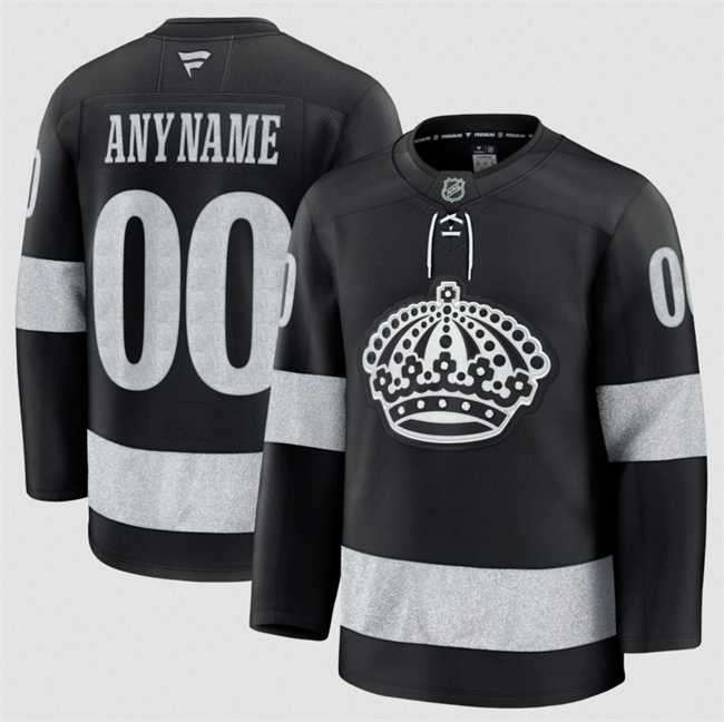 Mens Los Angeles Kings Custom Black Alternate Stitched Hockey Jersey