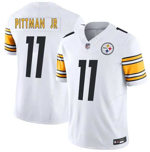 Mens Pittsburgh Steelers #11 Michael Pittman Jr. White F.U.S.E. Vapor Limited Stitched Jersey Dzhi Dzhi