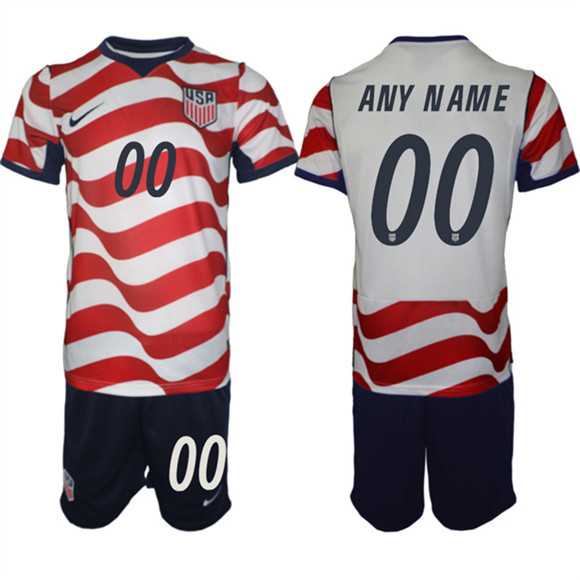 Mens United States Custom White Red 2026 Home Soccer Jersey Suit