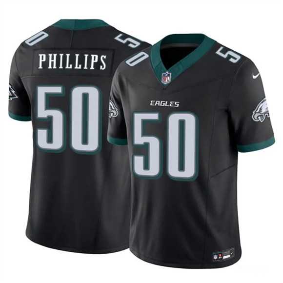 Mens Philadelphia Eagles #50 Jaelan Phillips Black 2025 F.U.S.E. Vapor Untouchable Limited Stitched Jersey Dzhi