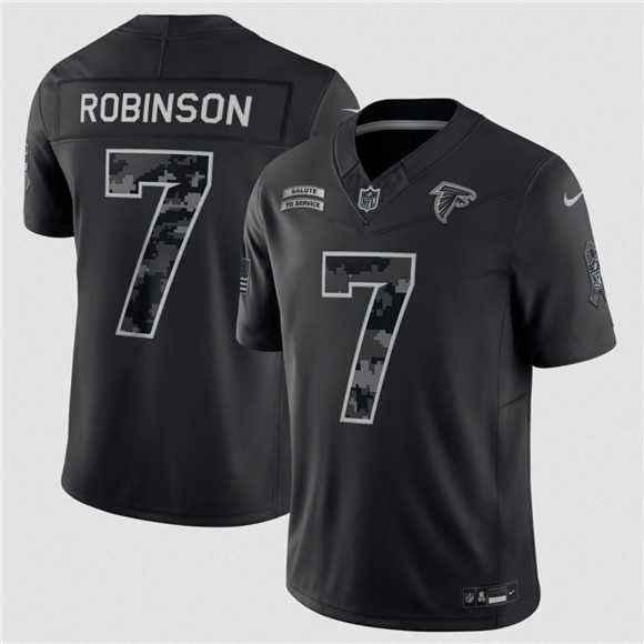 Mens Atlanta Falcons #7 Bijan Robinson Black F.U.S.E. 2026 Salute to Service Limited Stitched Jersey