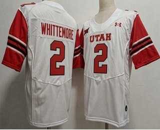 Mens Utah Utes #2 Creed Whittemore White College Jersey