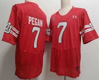 Mens Utah Utes #7 Braden Pegan Red Retro College Throwback Jersey