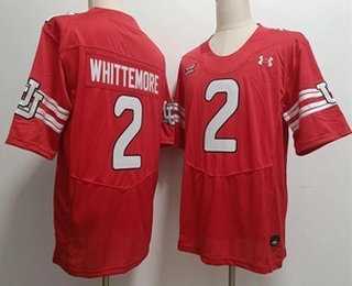 Mens Utah Utes #2 Creed Whittemore Red Retro College Throwback Jersey
