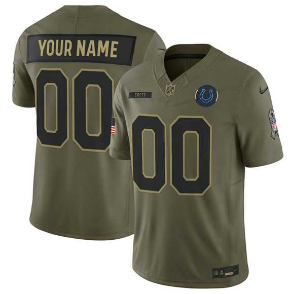 Mens Indianapolis Colts Active Player Custom Olive 2025 F.U.S.E. Salute to Service Limited Stitched Jersey