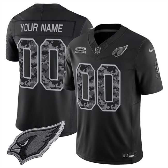 Mens Arizona Cardinals Active Player Custom Black F.U.S.E. 2026 Salute to Service Limited Football Stitched Jersey