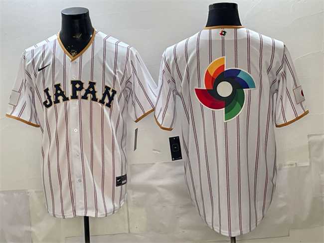 Mens Japan White 2026 World Baseball Classic Big Logo Home Stadium Stitched Jersey->2026 world baseball classic->MLB Jersey