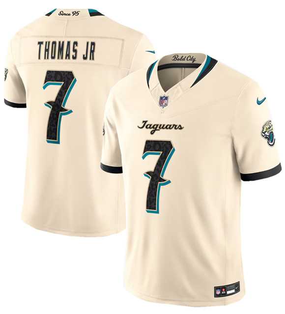 Mens Jacksonville Jaguars #7 Brian Thomas Jr. Cream 2026 F.U.S.E. Rivalries Collection Limited Stitched Jersey Dzhi