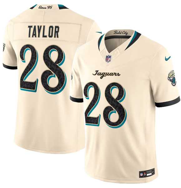 Mens Jacksonville Jaguars #28 Fred Taylor Cream 2026 F.U.S.E. Rivalries Collection Limited Stitched Jersey Dzhi