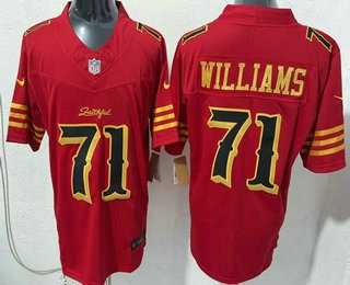 Mens San Francisco 49ers #71 Trent Williams Limited Red Rivalries FUSE Vapor Jersey
