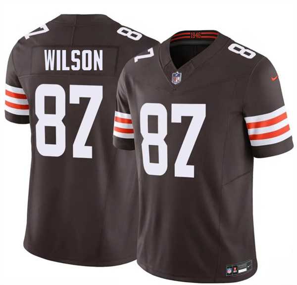 Mens Cleveland Browns #87 Kole Wilson Brown 2026 Draft F.U.S.E. Vapor Limited Stitched Jersey Dzhi
