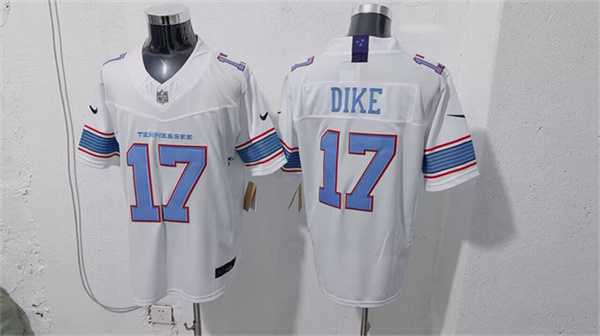 Mens Tennessee Titans #17 Chimere Dike White 2026 F.U.S.E. Vapor Limited Stitched Jersey