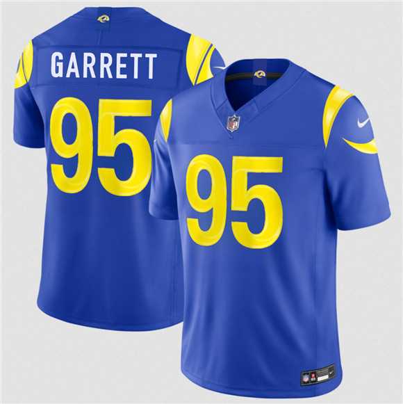 Mens Los Angeles Rams #95 Myles Garrett Royal 2026 Draft F.U.S.E. Vapor Limited Stitched Jersey Dzhi
