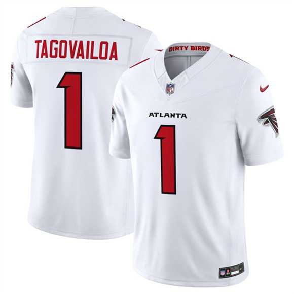 Mens Atlanta Falcons #1 Tua Tagovailoa White 2026 New F.U.S.E. Vapor Untouchable Limited Stitched Jersey Dzhi