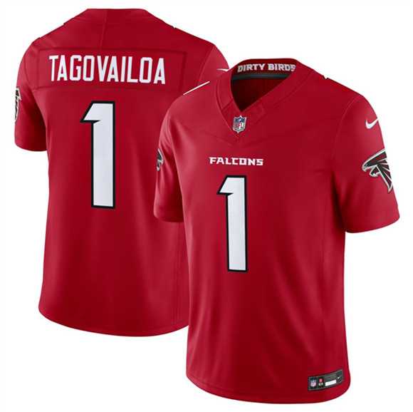 Mens Atlanta Falcons #1 Tua Tagovailoa Red 2026 New F.U.S.E. Vapor Untouchable Limited Stitched Jersey Dzhi