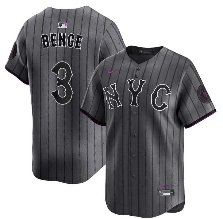 Mens New York Mets #3 Carson Benge Navy City Connect Stitched Jersey Dzhi