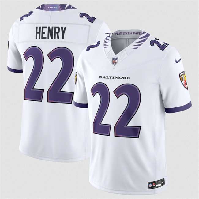 Mens Baltimore Ravens #22 Derrick Henry White 2026 F.U.S.E. Vapor Stitched Limited Jersey Dzhi
