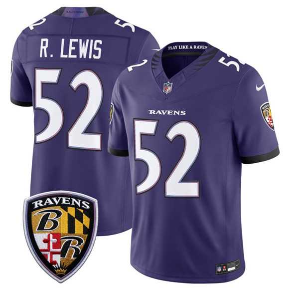 Mens Baltimore Ravens #52 Ray Lewis Purple 2026 F.U.S.E Vapor Limited Stitched Jersey Dzhi