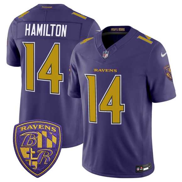 Mens Baltimore Ravens #14 Kyle Hamilton Purple 2026 F.U.S.E. Alternate Vapor Limited Stitched Jersey Dzhi->->