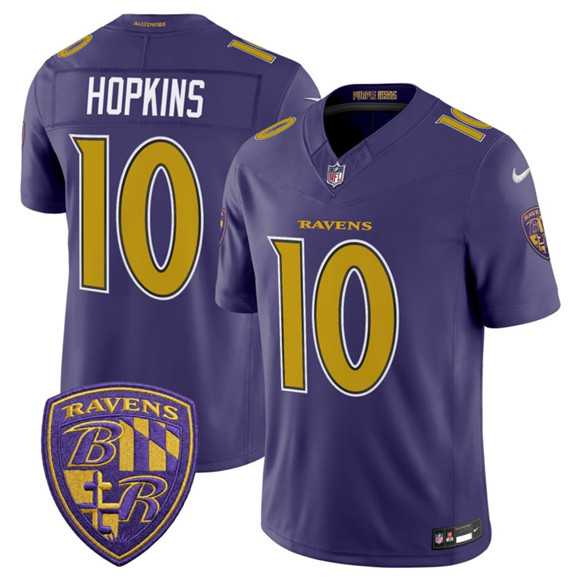 Mens Baltimore Ravens #10 DeAndre Hopkins Purple 2026 F.U.S.E. Alternate Vapor Limited Stitched Jersey Dzhi->->