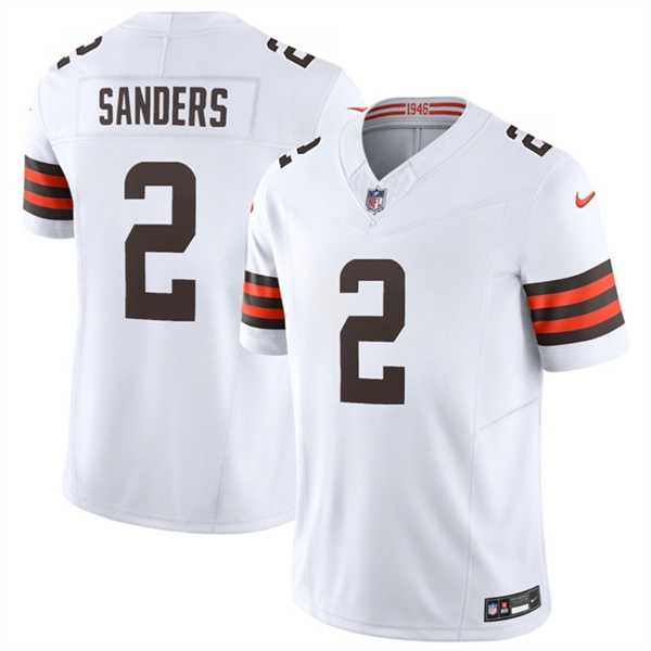 Mens Cleveland Browns #2 Shedeur Sanders White 2026 F.U.S.E. Vapor Limited Stitched Jersey Dzhi