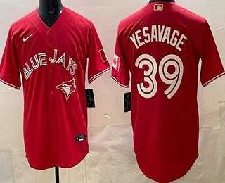 Mens Toronto Blue Jays #39 Trey Yesavage Red Cool Base Jersey->->MLB Jersey