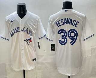 Mens Toronto Blue Jays #39 Trey Yesavage White Cool Base Stitched Jersey->->MLB Jersey