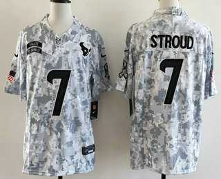 Mens Houston Texans #7 CJ Stroud Limited Arctic Camo 2024 Salute to Service Jersey Dzhi