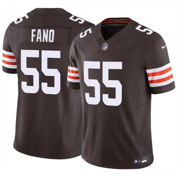 Mens Cleveland Browns #55 Spencer Fano Brown 2026 Draft F.U.S.E. Vapor Limited Stitched Jersey Dzhi->->