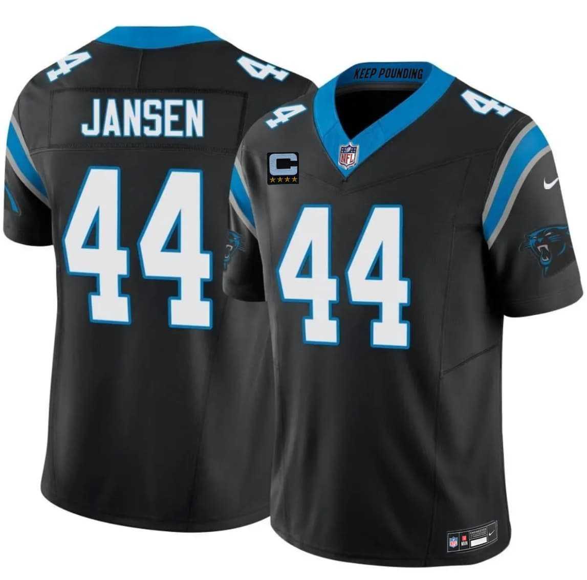 Mens Carolina Panthers #44 J. J. Jansen Black 2026 F.U.S.E. 4-Star C Patch Vapor Limited Stitched Jersey Dzhi