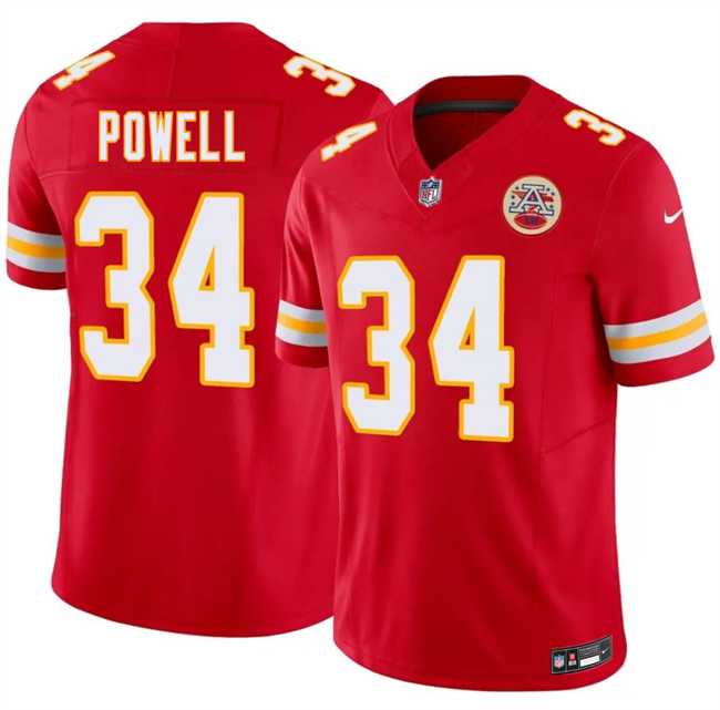 Mens Kansas City Chiefs #34 ShunDerrick Powell Red 2026 F.U.S.E. Vapor Untouchable Limited Stitched Football Jersey Dzhi