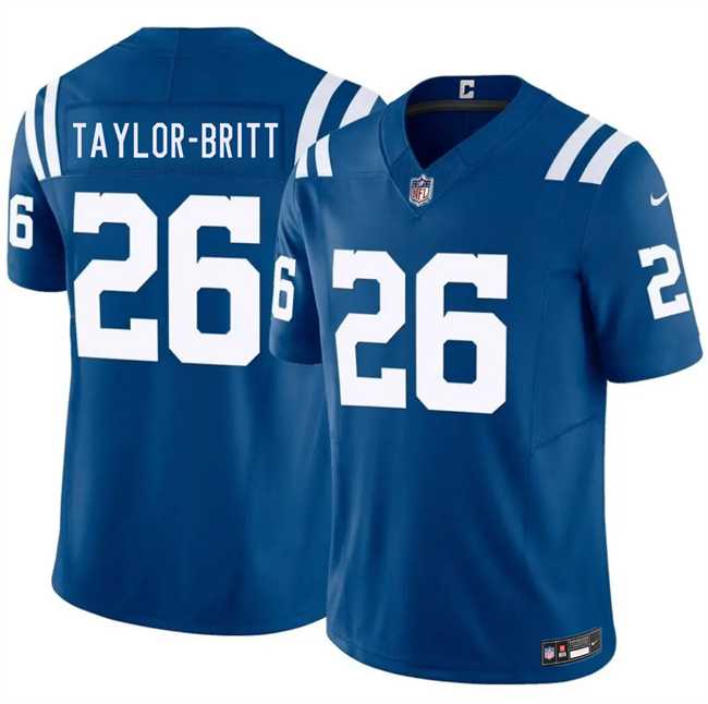 Mens Indianapolis Colts #26 Cam Taylor-Britt Blue 2026 F.U.S.E. Vapor Limited Stitched Jersey Dzhi->->
