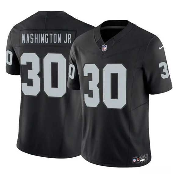 Mens Las Vegas Raiders #30 Mike Washington Jr. Black 2026 F.U.S.E. Vapor Untouchable Limited Stitched Jersey Dzhi->->
